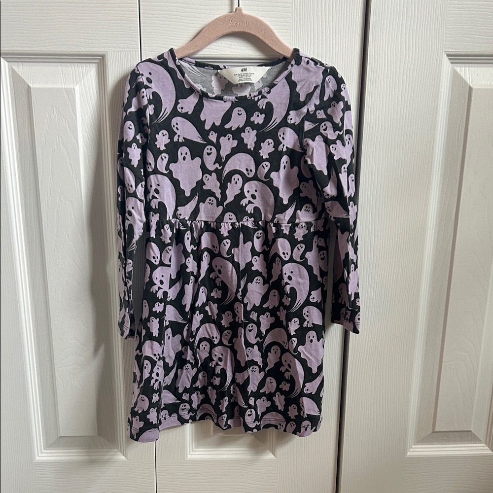 H&M Kids Casual Dress - Black and Purple Ghost Print
